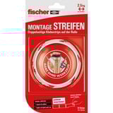 fischer GOW Montagestreifen, 19 Stück, Klebeband weiß, 22mm x 36mm