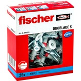 fischer Gipskartondübel DUOBLADE S hellgrau/rot, 25 Stück, mit Schraube