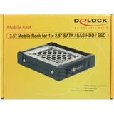 DeLOCK 3,5" Wechselrahmen für 1x 2,5" SATA/SAS HDD/SSD schwarz, mit Vibrationsschutz