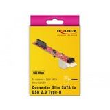 DeLOCK Konverter Slim SATA 13 Pin > USB 2.0 Typ B Buchse 