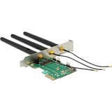 DeLOCK PCIe>1x M.2 mit 3 Antennen, LAN-Adapter 