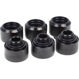 Alphacool Eiszapfen 16mm HardTube Anschraubtülle G1/4, Schrauben-Set schwarz, für Acryl- Messingrohre, 6 Stück