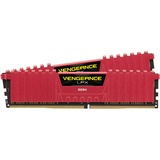 Corsair DIMM 16 GB DDR4-3200 (2x 8 GB) Dual-Kit, Arbeitsspeicher rot, CMK16GX4M2B3200C16R, Vengeance LPX, INTEL XMP