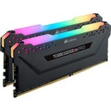 Corsair DIMM 16 GB DDR4-3200 (2x 8 GB) Dual-Kit, für AMD Optimiert , Arbeitsspeicher schwarz, CMW16GX4M2Z3200C16, Vengeance RGB PRO, INTEL XMP