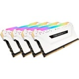 Corsair DIMM 32 GB DDR4-3200 (4x 8 GB) Quad-Kit, Arbeitsspeicher weiß, CMW32GX4M4C3200C16W, Vengeance RGB PRO, INTEL XMP