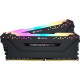 Corsair DIMM 32 GB DDR4-3600 Kit, Arbeitsspeicher schwarz, CMW32GX4M2D3600C18, Vengeance RGB PRO