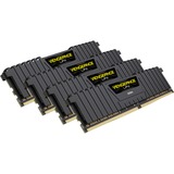 Corsair DIMM 32 GB DDR4-4000 (4x 8 GB) Quad-Kit, Arbeitsspeicher schwarz, CMK32GX4M4K4000C19, Vengeance LPX, INTEL XMP