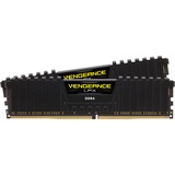 Corsair DIMM 8 GB DDR4-2400 (2x 4 GB) Dual-Kit, Arbeitsspeicher schwarz, CMK8GX4M2A2400C16, Vengeance LPX, INTEL XMP