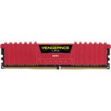Corsair DIMM 8 GB DDR4-2400  , Arbeitsspeicher rot, CMK8GX4M1A2400C16R, Vengeance LPX, INTEL XMP