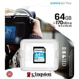 Kingston Canvas Go! Plus 64 GB SDXC, Speicherkarte schwarz, UHS-I U3, Class 10, V30