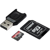 Kingston Canvas React Plus 128 GB microSDXC, Speicherkarte schwarz, UHS-II U3, Class 10, V90, A1