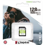 Kingston Canvas Select Plus 128 GB SDXC, Speicherkarte schwarz, UHS-I U3, Class 10, V30