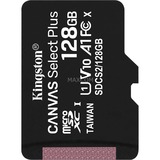 Kingston Canvas Select Plus 128 GB microSDXC, Speicherkarte schwarz, UHS-I U1, Class 10, V10, A1