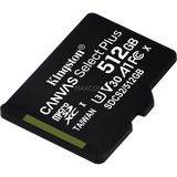 Kingston Canvas Select Plus 512 GB microSDHC, Speicherkarte schwarz, UHS-I U3, Class 10, V30, A1