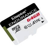 Kingston High Endurance 64 GB microSDXC, Speicherkarte weiß/schwarz, UHS-I U1, Class 10