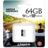 Kingston High Endurance 64 GB microSDXC, Speicherkarte weiß/schwarz, UHS-I U1, Class 10