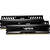 Patriot DIMM 8 GB DDR3-1600 (2x 4 GB) Dual-Kit, Arbeitsspeicher schwarz, PV38G160C9K, Viper 3 - Black Mamba Edition, INTEL XMP