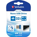 Verbatim Store 'n' Stay Nano 32 GB, USB-Stick blau, USB-A 3.2 Gen 1