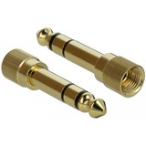 DeLOCK Klinkenkabel 3,5mm 3Pin Stecker > 3,5mm 3Pin Stecker schwarz, 2 Meter, mit zwei 6,35mm Schraubadaptern