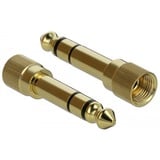 DeLOCK Klinkenkabel 3,5mm 3Pin Stecker > 3,5mm 3Pin Stecker schwarz, 5 Meter, mit zwei 6,35mm Schraubadaptern