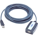 ATEN USB 2.0 Aktivverlängerungskabel, USB-A Stecker > USB-A Buchse schwarz/grau, 5 Meter (Daisy-Chain-fähig)