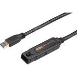 ATEN USB 3.2 Gen 1 Verlängerungskabel, USB-A Stecker > USB-A Buchse schwarz, 10 Meter (Daisy-Chain-fähig)