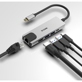 D-Link DUB-M520 USB-C Hub mit Ethernet und Powerdelivery, USB-Hub silber