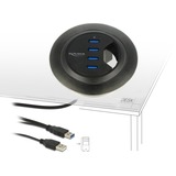 DeLOCK Tisch-Hub 4x USB 3.0 60mm, USB-Hub 