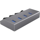 ICY BOX IB-HUB 1405, USB-Hub silber