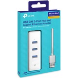 TP-Link 3-Port-USB3.0-Hub & Gigabit-Ethernet-Adapter, USB-Hub weiß