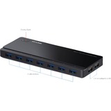 TP-Link 7-Port-USB-3.0-Hub mit 2 Ladeports (UH720), USB-Hub schwarz, inkl. Netzadapter