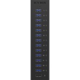 ICY BOX IB-AC6113, USB-Hub schwarz, 13x USB 3.0, inkl. Ladeanschluss