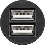 goobay Dual-USB Auto Ladegerät mit zwei USB-Ports schwarz, max. 24W/2,4,8A 12/24V