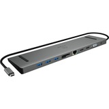 ICY BOX IB-DK2106-C, Dockingstation schwarz/anthrazit, USB-C, HDMI, LAN