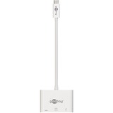 goobay USB 3.2 Gen 1 Multiport-Hub, USB-C Stecker > USB-A + USB-C + HDMI Buchse, Adapter weiß, 15cm, PD, Laden mit bis zu 60 Watt