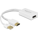 DeLOCK Adapter, USB-A + HDMI Stecker > DisplayPort Buchse weiß, 25cm