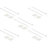 DeLOCK Befestigungssockel 25 x 25 mm mit Kabelbinder L 300 x B 4,8 mm weiß, 10 Stück