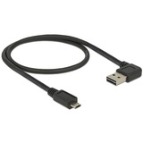 DeLOCK EASY-USB 2.0 Kabel, USB-A Stecker > Micro-USB Stecker 90° schwarz, 0,5 Meter, rechts / links abgewinkelt, beidseitig verwendbar