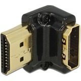 DeLOCK HDMI-A Stecker > HDMI-A Buchse 4K, Adapter schwarz, 90° abgewinkelt nach unten