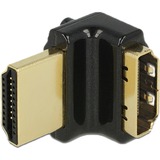 DeLOCK HDMI-A Stecker > HDMI-A Buchse 4K, Adapter schwarz, 90° abgewinkelt nach oben