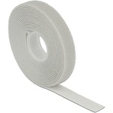 DeLOCK Klettband auf Rolle, 3 Meter x 13mm, Kabelbinder grau