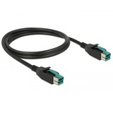 DeLOCK PoweredUSB 12V Kabel, Stecker > Stecker schwarz, 1 Meter