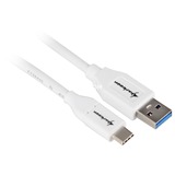 Sharkoon Kabel USB 3.2 (Gen. 2) Stecker A > Stecker C weiß, 1 Meter
