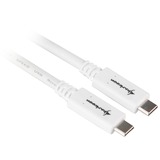 Sharkoon Kabel USB 3.2 (Gen. 2) Stecker C > Stecker C weiß, 1 Meter