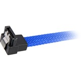 Sharkoon Sata III Kabel 90° sleeve blau, 30 cm