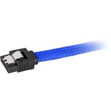 Sharkoon Sata III Kabel 90° sleeve blau, 30 cm