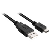 Sharkoon USB 2.0 Kabel, USB-A Stecker > Mini-USB Stecker schwarz, 3,0 Meter, doppelt geschirmt
