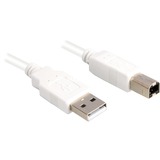Sharkoon USB 2.0 Kabel, USB-A Stecker > USB-B Stecker weiß, 0,5 Meter