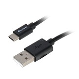 Sharkoon USB 2.0 Kabel, USB-A Stecker > USB-C Stecker schwarz, 3 Meter