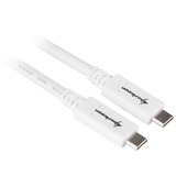 Sharkoon USB 3.2 Gen 2 Kabel, USB-C Stecker > USB-C Stecker weiß, 0,5 Meter